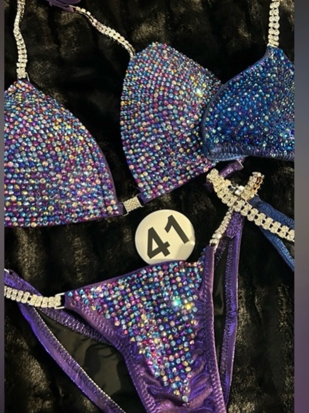 Crystal-Embellished Purple Bikini Set - Brand: